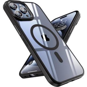 SUCGLES for iPhone 15 Pro Case with MagSafe [Ultra Strong Magnetic] [12FT Military Drop Protection] [Shockproof Bumper] Slim Thin Mag Safe Phone Cover 6.1" for Apple 15pro (Black)