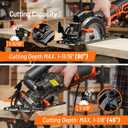 DOVAMAN Circular Saw, 5.8A 4-1/2" Circular Saw w/Laser, Metal Auxiliary Handle, 6 Blades (4", 4"), Cutting Depth 1-11/16" (90), 1-3/8" (45), Ideal for Wood, Soft Metal, Plastic, Tile - MCS01A