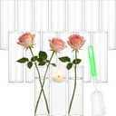 16 Pack Glass Cylinder Bud Vases for Centerpieces, 7.8” H x 2.5” W Clear Flower Vases Bulk, Floating Candle Holder for Wedding Party Home Decor