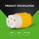 2 x PLUGTUL NEMA L6-30C Locking Connector, Generator Twist Lock Adapter Female Connector, 30 Amp, 250 Volt, Industrial Grade, ETL Listed