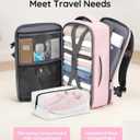 Taygeer 18 x 14 x 8 Inches Personal Item Bag, Travel Personal Item Bag with Water Bottle Pocket & Shoe Pouch, TSA Approved Under Seat Carry on Backpack Fits 15.6 inch Laptop for Women Airplanes, Pink