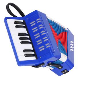 LIEKE Kids Accordion 17 Piano Keys 8 Bass Button Mini Accordian Toy Musical Instrument Gift (Blue)