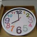 Wall Clock 9 Inch Silent Non Ticking Battery Operated Time Teaching Quartz Home Colorful Read Learn Time Perfect for Teacher's Classrooms and Kid's Bedrooms