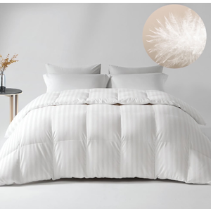 Down Feather Comforter Queen Size - All Season Hotel Duvet Insert, Luxurious Hotel Medium Warmth Bedding Comforter (90”x90”)