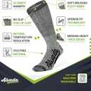 Alvada Merino Wool Hiking Socks Thermal Warm Crew Winter Boot Sock For Men & Women 3 Pairs (Gray, XL)