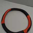 Elantrip Leather Steering Wheel Cover 15 1/2 to 16 inch Universal Large Grip Breathable for Car Truck SUV Jeep Anti Slip Black and Red