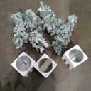 HAPPYGRILL Snow Flocked Potted Christmas Tree Set of 3, 3 4 5 Slim Pencil Xmas Trees w/ 120 140 160 Branch Tips, Silver Metal Buckets, Artificial Entrance Xmas Trees for Holiday Home Decoration