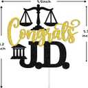 Congats J.D. Cake Topper, Future Lawyer/Born to Argue, Congrats Juris Doctor Grad, Class of 2026 Law School Survivor Graduation Party Decorations Supplies, Black and Gold Glitter