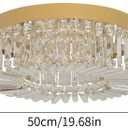 VETRULUS Crystal Chandelier 20Inch Gold Semi Flush Mount Ceiling Light Fixture Modern Chandeliers for Dining Room Living Room Bedroom
