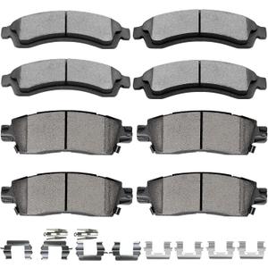 SCITOO Brake Pads Kits Front Rear Fit for Buick Rainier,for Chevy SSR,Trailblazer EXT,for GMC Envoy,Envoy XL,Envoy XUV,Jimmy,for Isuzu Ascender,for Oldsmobile Bravada,for Saab 9-7x