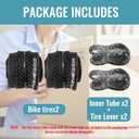 Hycline 2-Pack Mountain Bike Tires Set: 20/24/26/27.5-inch Folding Replacement High-Performance Wear-Resistant Bicycle Tires and Pair Inner Tubes with Tire Levers for MTB Off-Road Bike