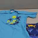Boys Two Piece Rash Guard and Swim Trunks Outfit Set Kids Short Sleeve Swimsuit 10/12Y