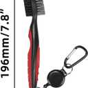 Pack of 2 Golf Club Brush Groove Cleaner with 2 Ft Retractable Zip-line and Aluminum Carabiner Lightweight and Stylish, Must-Have Golf Tool for Cleaning Dirty Clubs Groove (Blue + Black)