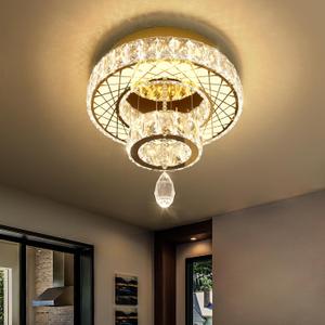 HAIXIANG Chandelier Bedroom LED Light Modern Hallway Ceiling Lighting Fixtures for Kitchen Dining Room Kitchen Remote Dimmable Gold Lights, 16 inch