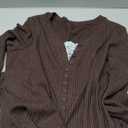 Women Y2K Lace V Neck Shirt Long Sleeve Half Button Down Solid Color Slim Fit Aesthetic Going Out Blouse Streetwear(Brown, XL)