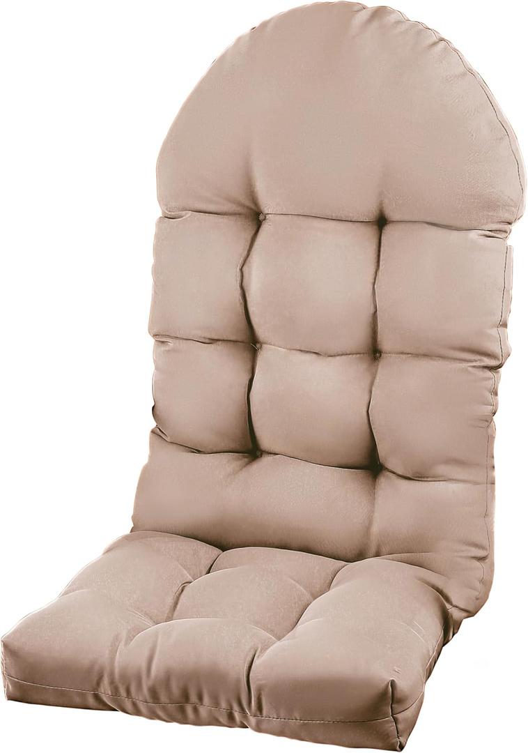 Adirondack Chair Cushion, Rocking Chair Cushion 44x19.4x4 inch, High Back Patio Cushions of Upper and Lower with Ties, Sunscreen and Fade-Resistant (Beige, 1), 1 Count