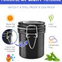 Smell Proof Jar with UV Protection, Airtight Glass Container, Double Sealed Smell Proof Container for Herbs, Teas, Coffee, Spices, Travel, Home, Kitchen, Fresh Storage Solution (Blue Astronaut)