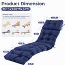 Outdoor Chaise Lounge Cushions, Waterproof Lounge Chair Cushions, 75.1x22.8x4.7 inches