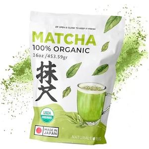 NaturaleBio Matcha Powder, 16oz - Harvested in Japan - USDA Organic Matcha Green Tea Powder - Vegan & Vegetarian Friendly, Best By 08/2025