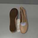 Amazon Essentials Women's Belice Slip On Ballet Flat (9.5, Beige Faux Leather)