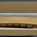 LGURT Bamboo Shower Bench, Rectangular Bathroom Stool, Non-Slip Wood Seat, 19.3"D x 9.1"W x 17.7"H
