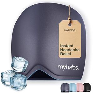 MyHalos® Migraine Relief Cap,30% Thicker,2X More Cooling Gel -Stays Colder for Longer, Ice Hat, Ice Pack Head Wrap, Cold Headaches & Migraine Mask - Tension Headache Relief Cap (Gray) FSA|HSA Eligible
