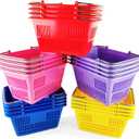 Boley Classroom Baskets - 20 Pack 10x6in Colorful Plastic Stackable Storage Bins with Handles - Ideal for School, Daycare, Home Organization, Art Supplies, Books, Toys, and More