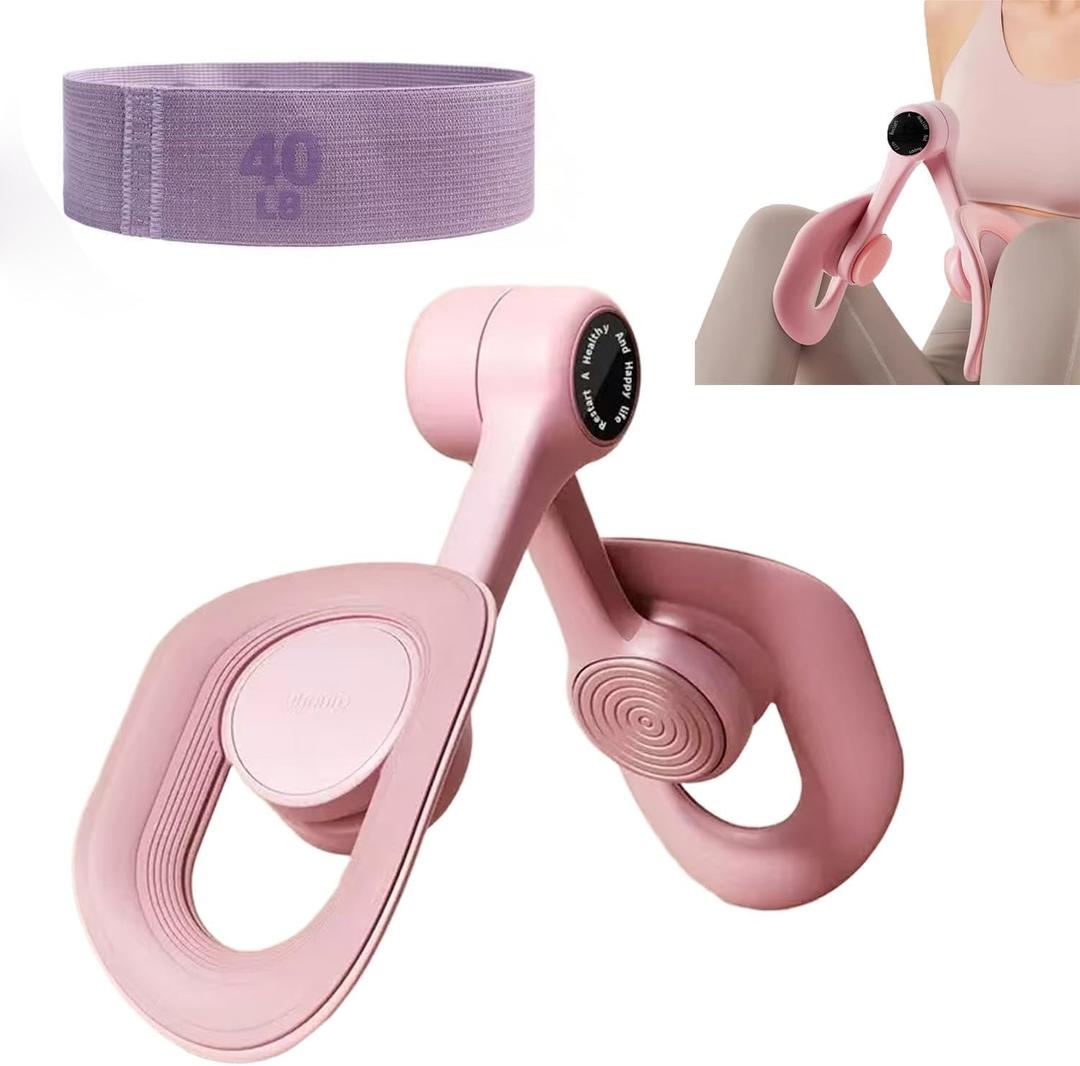 Thigh Exerciser for WomenThigh Trainer with with 40lbs Resistance Bands , Thigh Toner Pelvic Trainer for Women, 360 Degree Rotation ,Inner Thigh Workout Kegel Trainer