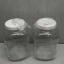 Amzcku 2 Pack 1 Gallon Glass Jar with Lid Wide Mouth, Large Mason Jar with Airtight Screw Lid and Handle, Glass storage containers, Cookie, Candy, Kombucha and fermention