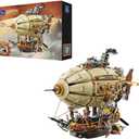 PANTASY Steampunk Airship Model Kit for Adults, Dual-Layer Zeppelin with Gear-Driven Mechanical System, DIY Building Blocks Set, Retro Sci-Fi Construction Toy for Collectors & Display