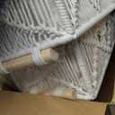 Mkono Macrame Storage Baskets Boho Decor Box Handmade Woven Decorative Countertop Toilet Tank Shelf Cabinet Organizer for Bedroom Livingroom Home, Set of 2, Ivory