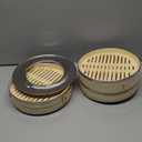 Bamboo Steamer Basket Set Chinese Cuisine 10-inch 2 Tiers Vegetable Steaming Basket for Cooking with Chopsticks, Sauce Dishes, and Reusable Liners - Dumpling Steamer Baskets