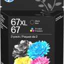 HP Original 67 Tri-Color / 67XL Black Ink Cartridges (2-Pack) | Works DeskJet 1255, 2700, 4100 Series Envy 6000, 6400 Series | Eligible for Instant Ink | 3YP30AN