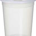 YW 32oz Plastic Soup/Food Container with lids (Pack of 25)