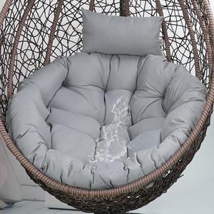 Swing Egg Chair Cushion Waterproof Washable Hanging Chair Cushions with Ties Thicken Large Wicker Egg Chair Cushion Outdoor with Headrest Pillow,Light Grey,45 * 45 in