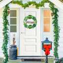 5 x St. Patrick's Day Decorations Wooden Shamrock Wreath for Front Door Welcome Sign, Farmhouse St. Patrick's Decor Welcome Door Hanging Sign Outdoor Indoor Shamrock Clover Spring Wall Home Decor