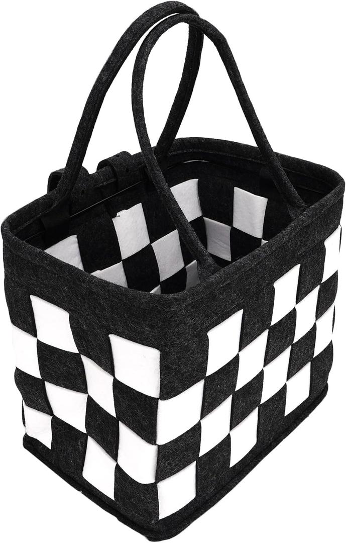 Bike Basket Front for Bike, Woven Felt Bicycle Handlebar Basket for Adults, Detachable Storage Basket for Commuting, Shopping, Picnic, Daily Riding Accessories