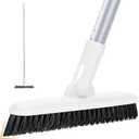 Grout Brush Floor Scrub Brush with Long Handle V Shape 51" Floors Scrubber with Stiff Bristle for Cleaning Bathroom Shower Tile, Patio, Garage, Kitchen, Wall and Deck (Off White)