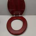 Toilet Seat, Solid Wood, Rubber Wood, High Gloss Finish, Mahogany Red, PIKLiDS (Elongated)
