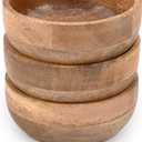 Samhita Mango Wood Round bowl Perfect for Nuts, Candy, Appetizer, Snacks, Olive and Salsa. Looks Absolutely Beautiful With Your Kitchen Setting. (5" x 5" x 2")