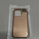 Vofolen Compatible with iPhone 15 Pro Case with Card Holder Dual Layer Shockproof Wallet Phone Case Hidden Card Slot Sliding Protective Hard Shell Back Cover Slim Case for iPhone 15 Pro 6.1'' RoseGold