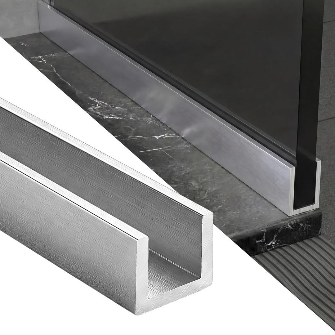 Wesiti 4 ft 1/4" Aluminum U Channel 1/16" Wall x 3/8" High Clear Anodized