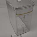 Rice Storage Container 15-20 Lbs, Tall & Narrow Food Storage Container with Measuring Scoop for Dry Goods Rice Flour Pet Food Bath Salt Storage, Clear Plastic Bin with Lid for Pantry Storage