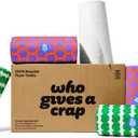 Who Gives a Crap Recycled Paper Towels, 2 Ply, 12 Rolls, 135 Adjustable Sheets per Roll, 100% Recycled Paper, Strong, Durable, Absorbent, & Sustainable, Eco Friendly With Plastic Free Packaging, White