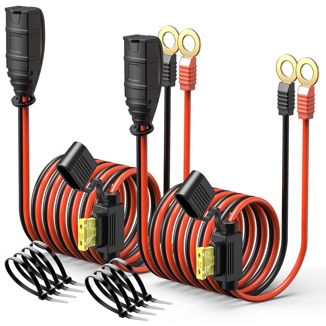 2 Pack M10 30inch Wires Harness Compatible with NO-CO GC008 X-Connect, Genius Smart Battery Chargers Extension Eyelet Terminal Accessory