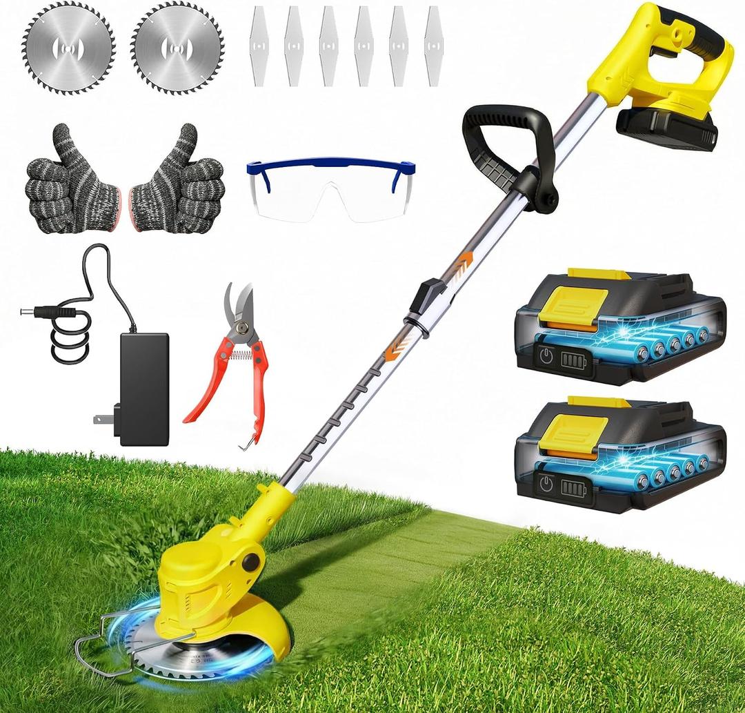 Cordless Weed Wacker Eater Brush Cutter Weed Trimmer with Blade Stringless, Medium weed eaters