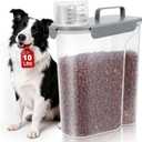 TBMax 10 lbs Cat Dog Food Storage Container, 2026 Upgraded Large Pouring Container for Pet Food Storage, Bird Seed Dispenser, Portable Travel Kibble Holder -Light Gray