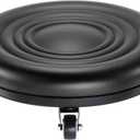 PATIKIL Low Rolling Stool Chair - PU Leather Universal Wheel Seat for Home Office Fitness - Round Roller Stool (Black)