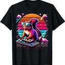 Mens, Womens and Kids Vintage Retro Squirrel Lover T-Shirt (Small, Black)