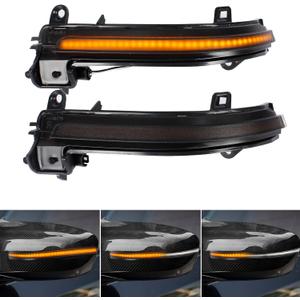 [2pcs] Side Mirror Sequential Turn Signal Lights for BMW 1 2 3 4 Series F20 F21 F22 F30 F31 F35 F80 F32 F33 F36 F82 X1 i3 Assemely-Smoked Lens